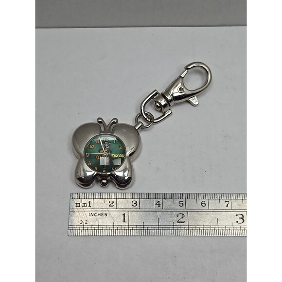Disney Time Works Tigger Butterfly Clip On Keychain Watch Quartz New Battery - Picture 4 of 7